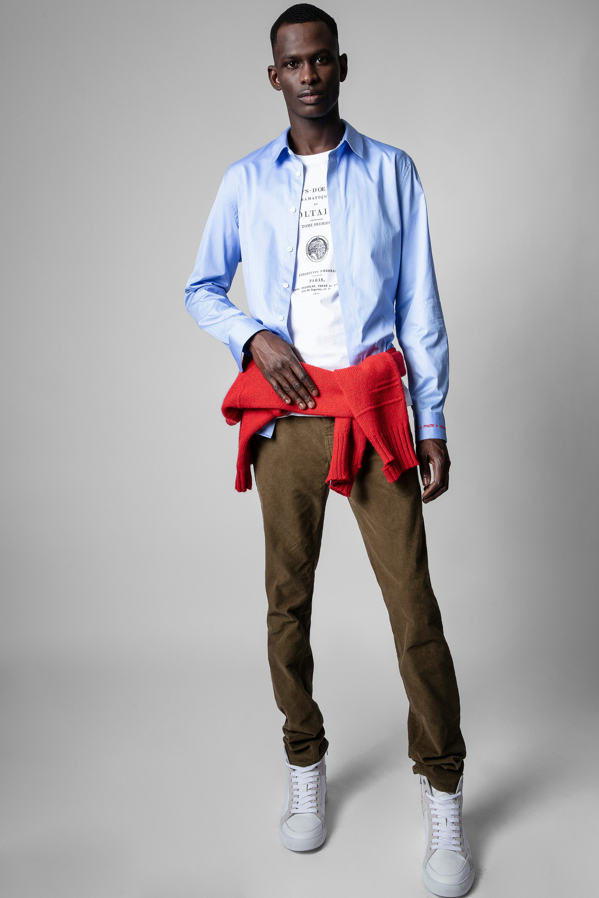 Camicia Sydney Pop - Camicia in cotone celeste uomo